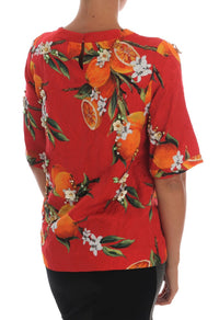 Thumbnail for Embellished Crepe Blouse with Blossom Print