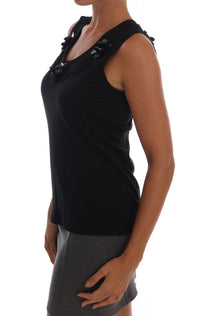 Thumbnail for Black Floral Sequined Cami Blouse