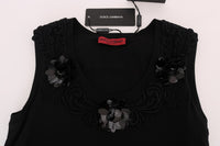 Thumbnail for Black Floral Sequined Cami Blouse