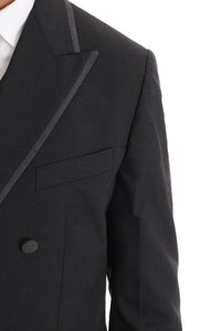 Thumbnail for Elegant Gray Double Breasted Wool Suit