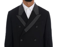 Thumbnail for Elegant Black Double Breasted Wool Suit