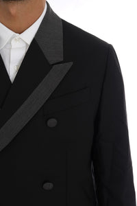 Thumbnail for Elegant Black Double Breasted Wool Suit