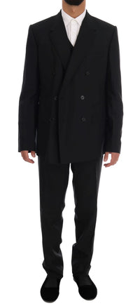 Thumbnail for Elegant Black Wool Three-Piece Suit