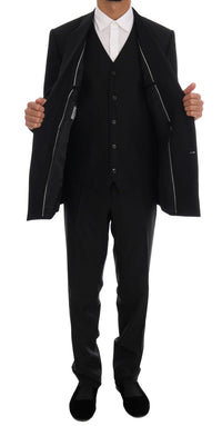 Thumbnail for Elegant Black Wool Three-Piece Suit