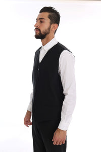 Thumbnail for Elegant Black Wool Three-Piece Suit