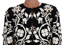 Thumbnail for Floral Embroidered Crystal Wool Coat Jacket