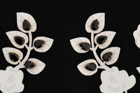 Thumbnail for Black White Floral Baroque Crystal Pencil Skirt