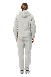 Thumbnail for Elegant Gray Hooded Cotton Sweatsuit