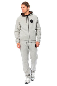 Thumbnail for Elegant Gray Hooded Cotton Sweatsuit