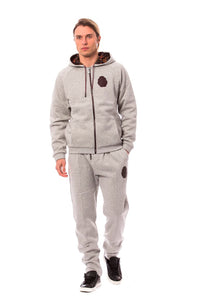 Thumbnail for Elegant Gray Cotton Sweatsuit Ensemble