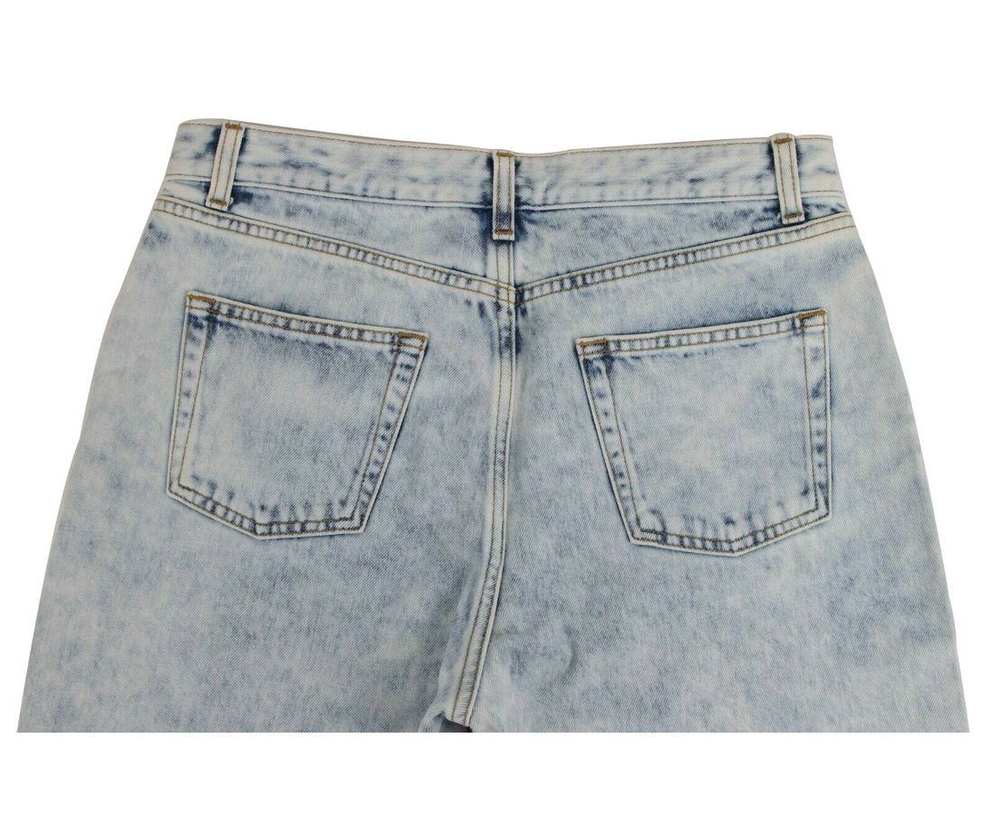 Women's Blue Cotton Snow Wash Denim Jeans