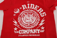 Thumbnail for Chic Red 'RIDERS' Motive Crewneck Tee