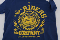 Thumbnail for Stylish Blue Riders Motif Cotton Tee