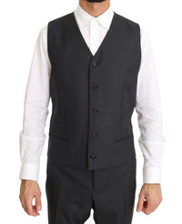 Thumbnail for Elegant Gray Double Breasted Wool Silk Suit