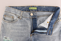 Thumbnail for Chic Light Blue Torn Slim Fit Jeans