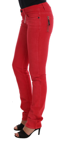 Thumbnail for Radiant Red Super Slim Designer Jeans