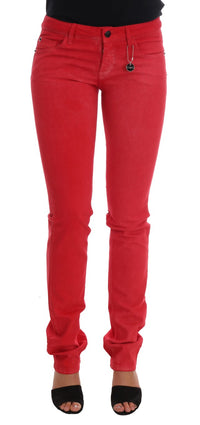 Thumbnail for Radiant Red Super Slim Designer Jeans