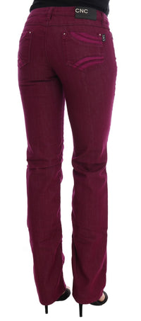Thumbnail for Sleek Red Straight Fit Luxury Jeans