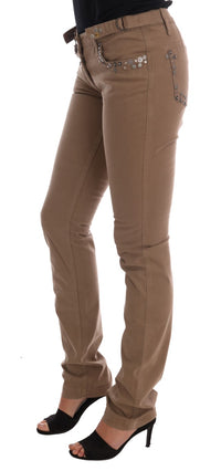 Thumbnail for Beige Super Slim Fit Designer Jeans