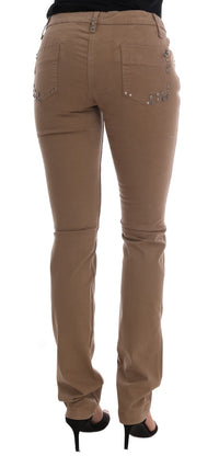 Thumbnail for Beige Super Slim Fit Designer Jeans