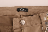 Thumbnail for Beige Super Slim Fit Designer Jeans