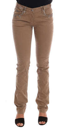 Thumbnail for Beige Super Slim Fit Designer Jeans