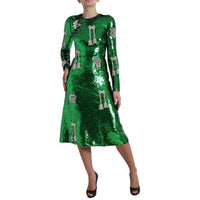 Thumbnail for Green Sequin Swarovski Crystal Dress