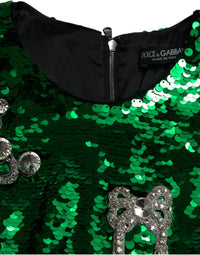 Thumbnail for Green Sequin Swarovski Crystal Dress