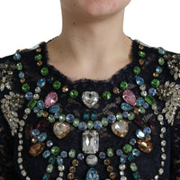 Thumbnail for Blue Crystal Floral Lace Long Gown Dress