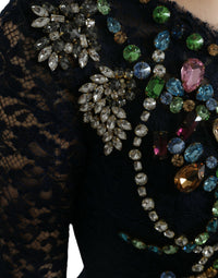 Thumbnail for Blue Crystal Floral Lace Long Gown Dress