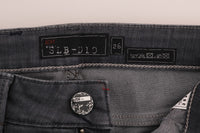 Thumbnail for Sleek Gray Slim-Fit Designer Jeans