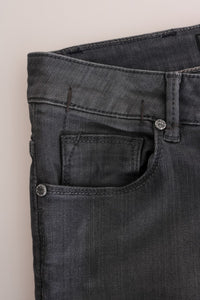 Thumbnail for Sleek Gray Slim-Fit Designer Jeans