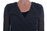 Thumbnail for Chic Gray Lace Sleeve Blouse