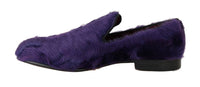 Thumbnail for Plush Purple Sheep Fur Loafers