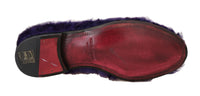 Thumbnail for Plush Purple Sheep Fur Loafers