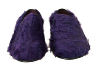 Thumbnail for Plush Purple Sheep Fur Loafers