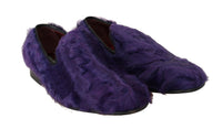Thumbnail for Plush Purple Sheep Fur Loafers