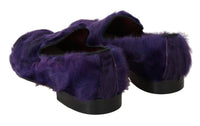 Thumbnail for Plush Purple Sheep Fur Loafers