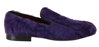 Thumbnail for Plush Purple Sheep Fur Loafers