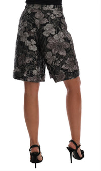 Thumbnail for Elegant High-Waist Brocade Shorts