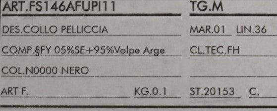 Elegant Black Silver Fox Fur Wrap Scarf