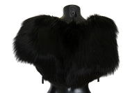 Thumbnail for Elegant Black Silver Fox Fur Scarf