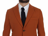Thumbnail for Orange Cotton Stretch Blazer