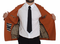 Thumbnail for Orange Cotton Stretch Blazer