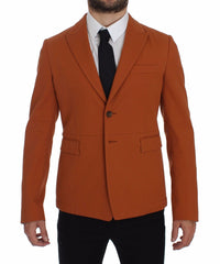 Thumbnail for Orange Cotton Stretch Blazer