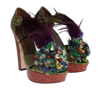 Thumbnail for Multicolor Crystal Platform Sandals