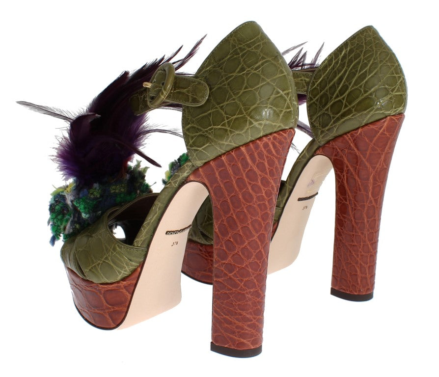 Multicolor Crystal Platform Sandals