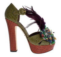 Thumbnail for Multicolor Crystal Platform Sandals