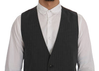 Thumbnail for Elegant Striped Gray Waistcoat Vest