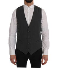 Thumbnail for Elegant Striped Gray Waistcoat Vest